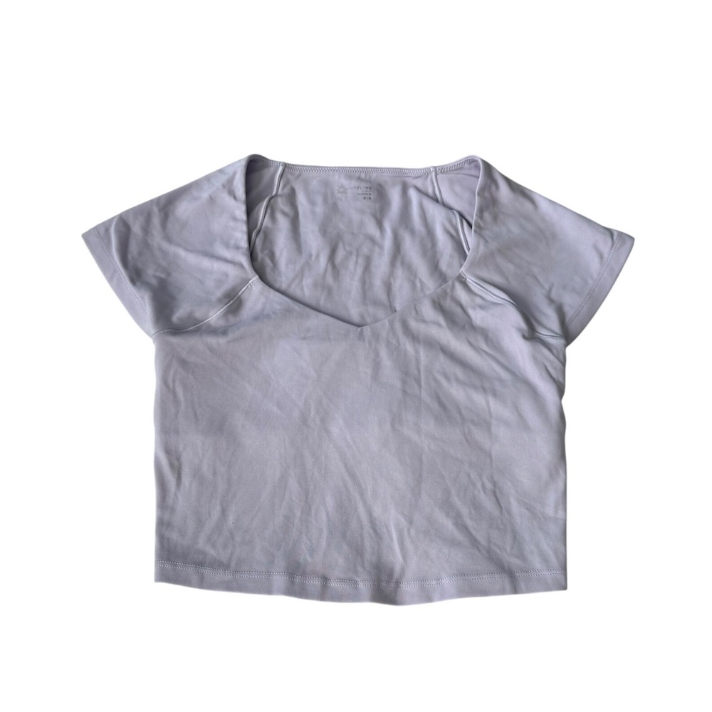 OFFLINE by Aerie Crop Top M Lavender Activewear Gym Yoga Athleisure Sporty